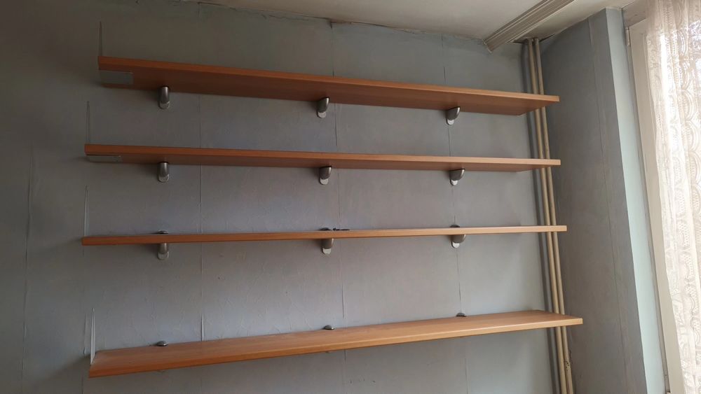 Полици за стена 4 броя с елементи за монтаж