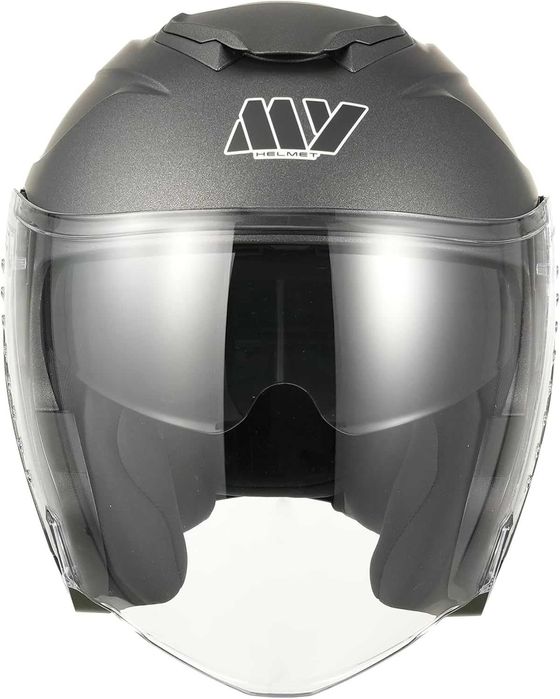MY-835 джет каска с визьор, ECE 22.06, мат титан, S/XS N6