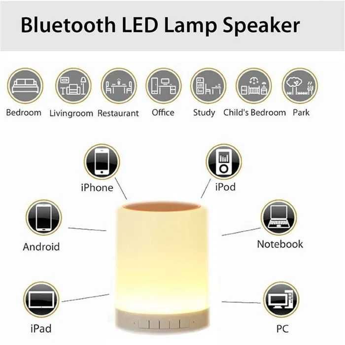 Lampa SMART LED 7 culori reicarcabila. 1,6 W Bluetooth pairing. Noua!