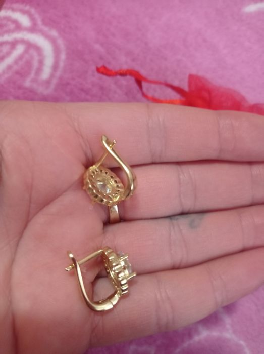 Cercei suflati cu aur NOI