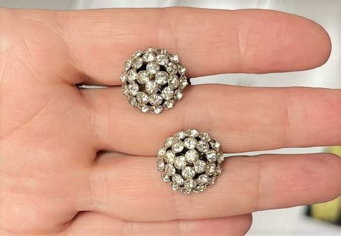 Серебро серьги 875 пробы СССР. Горный хрусталь.