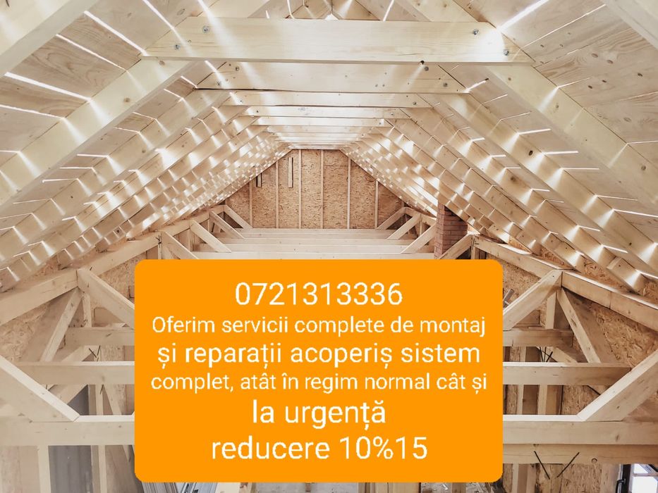 Executam acoperisuri monatj tigla metalica reparati acoperis