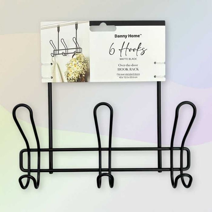Mетална закачалка за врата с 3 куки Danny Home, 45 х 12.5 х 23.5 cm
