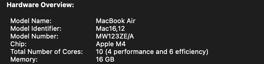MacBook Air M4 13 256 Midnight