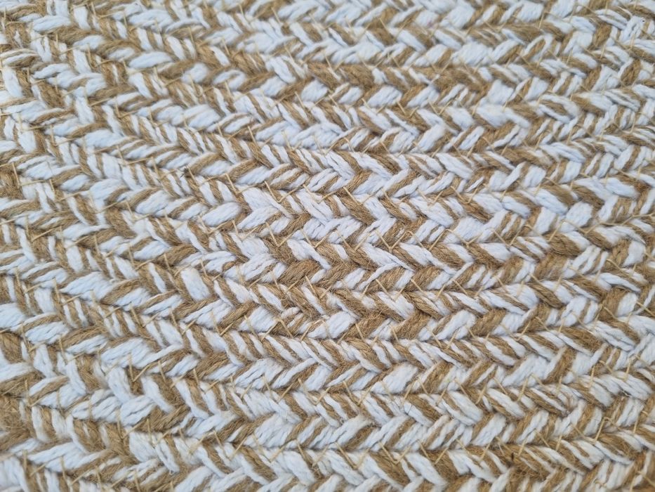 Плетен килим от юта, 120 см, кръгъл