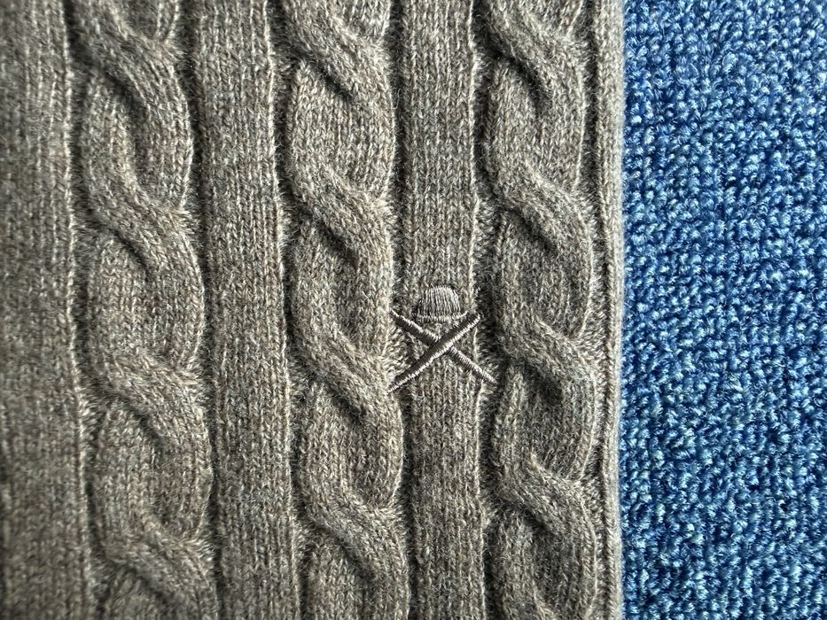 80% вълна Hackett London Cable Crew Lambswool Pullover ОРИГИНАЛ мъжки пуловер - L/XL