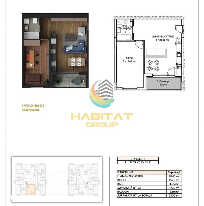 Apartament 2 camere bloc nou la 8 minute de metrou