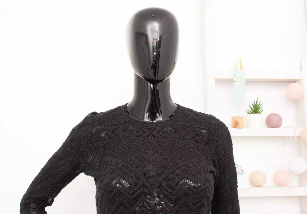 Isabel Marant H&M оригинална дамска блуза черна дантела памук 34 XS