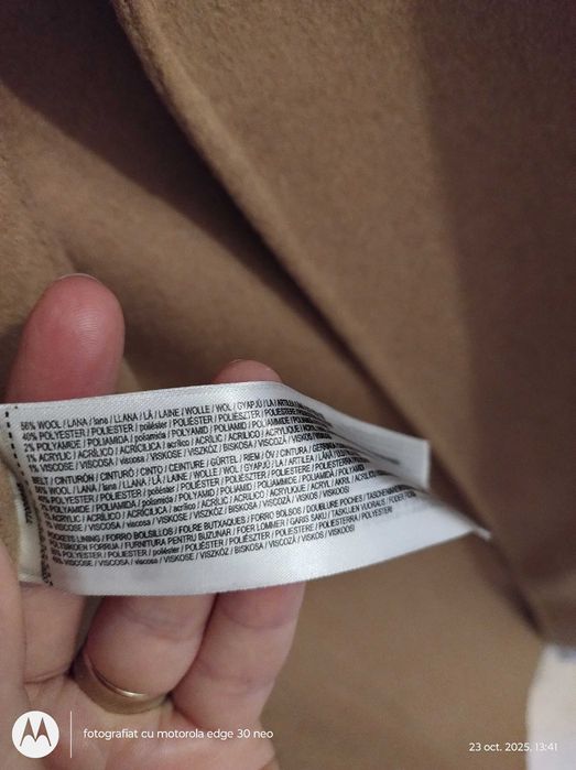 Palton mix cu lana și acrilic cu, M/L, nou
