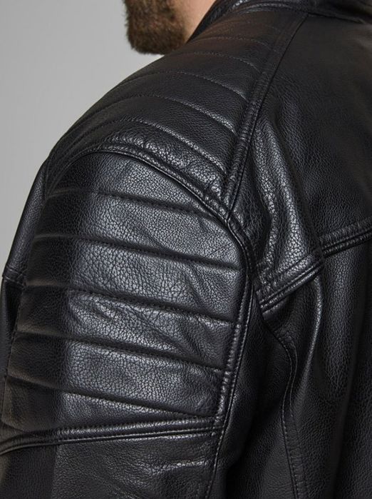 Мъжко спортно елегантно кожено яке Jack Jones