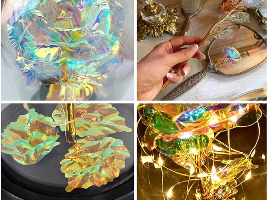 Trandafir etern in cupola de sticla Lumina LED Cadou Elegant 11x21 cm