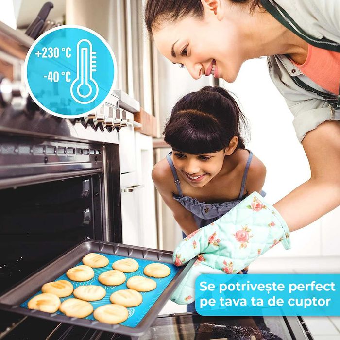 Plansa pentru Aluat din Silicon, 45 x 60 cm, Albastra