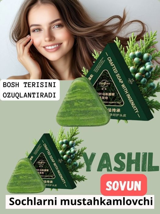 Yashil sovun - soch tukilishiga qarshi