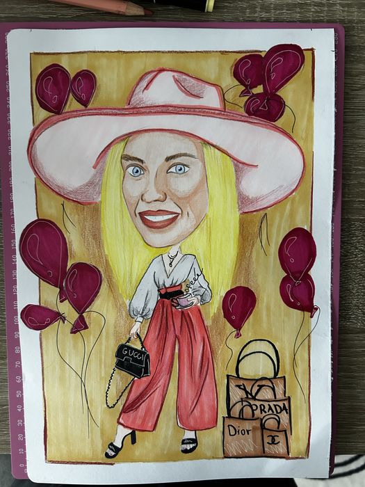 Карикатура ръчна изработка (подарък рамка и опаковане)