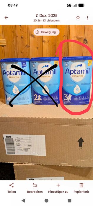 Продавам Адаптирано мляко Аптамил 3 Aptamil 3(14€- 15€)