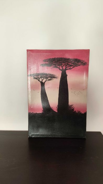 Tablou Africa baobab roz