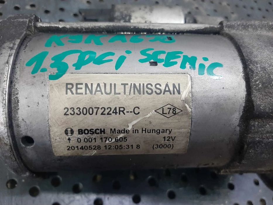 electromotor  1.5 dci k9ka636 renault scenic 3 megane 3  233007224r  0001170605