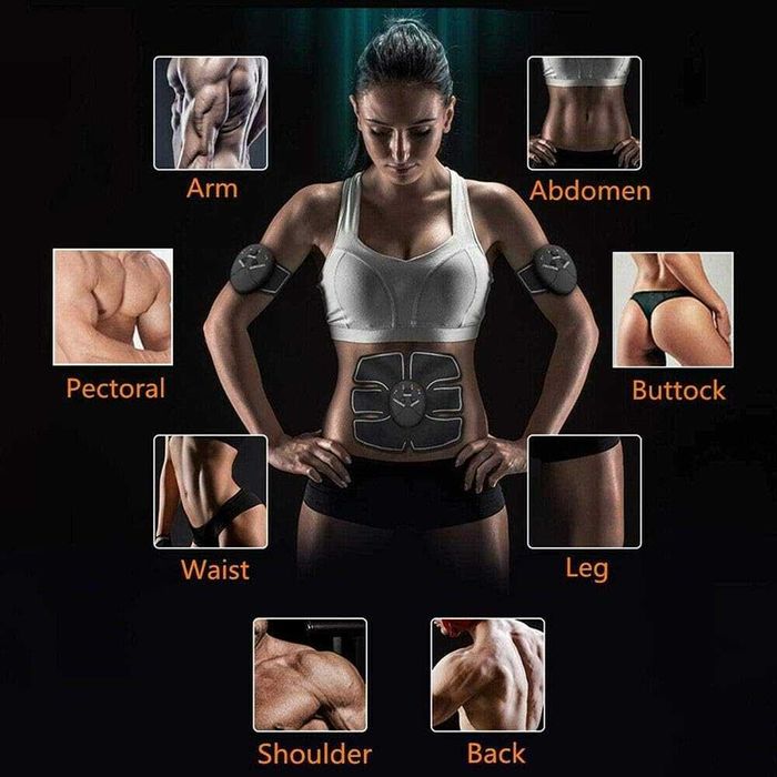 Aparat electrostimulator EMS 3-in-1 pentru abdomen brate si coapse