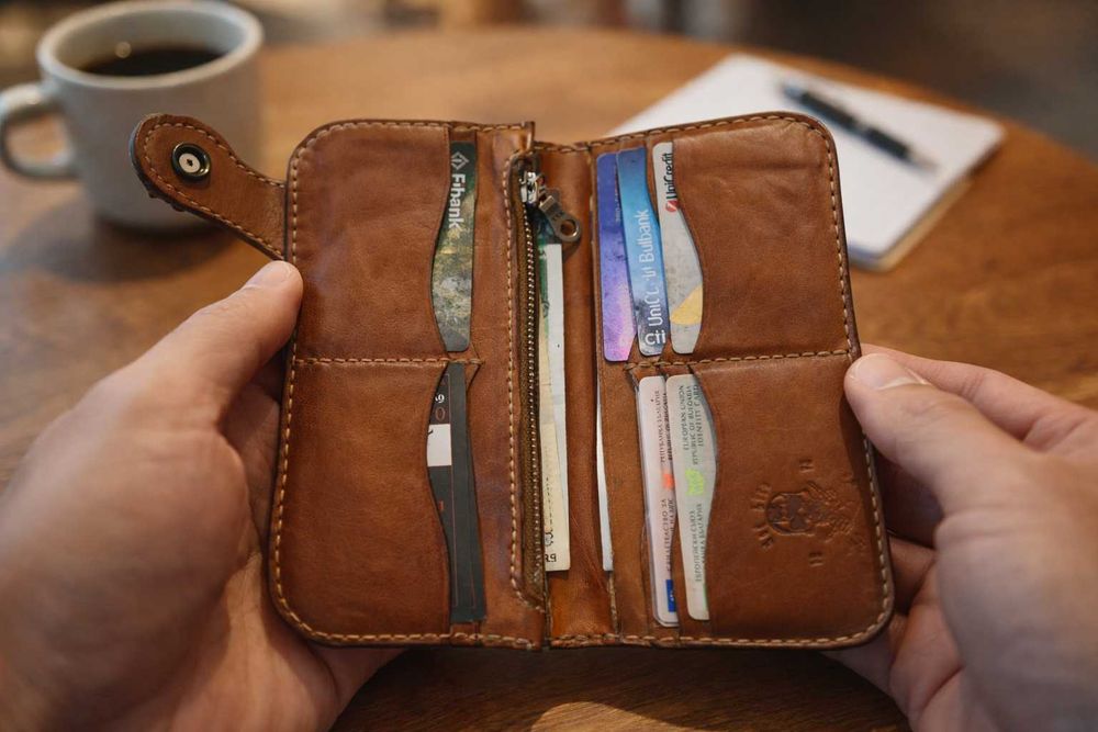 Red light Ръчно изработен кожен портфейл Bad Ass Edition