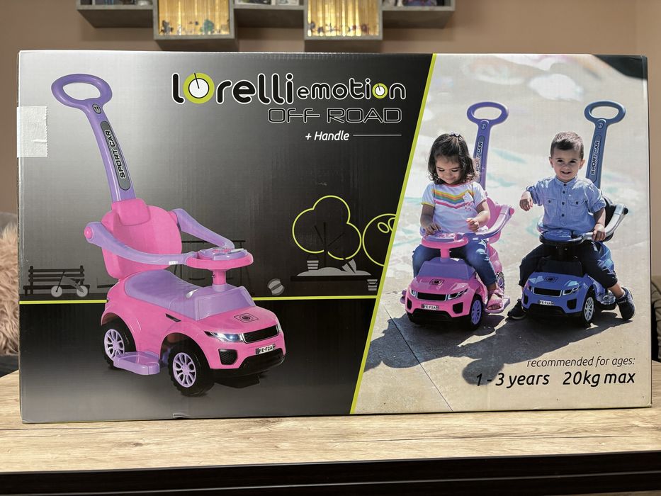 Кола за бутане Lorelli Off Road с дръжка Розова