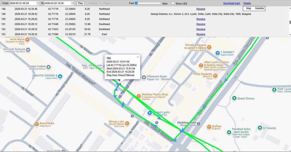 GPS тракер 4G за безплатно проследяване следене в реално време