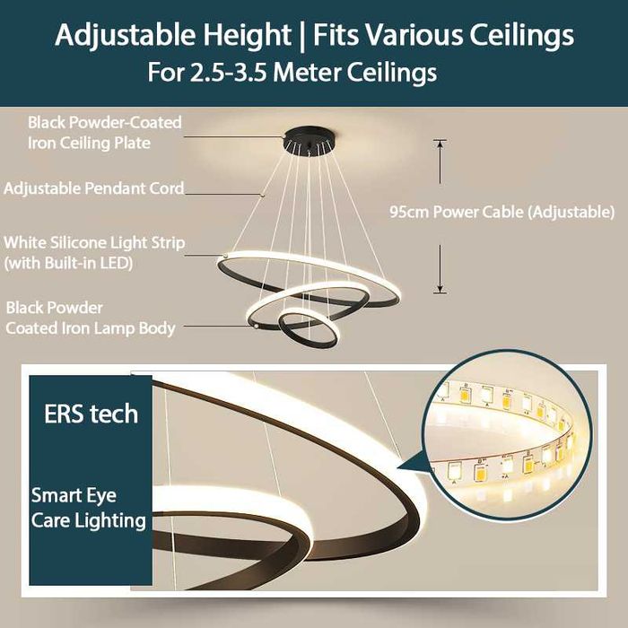 Модерен LED полилеи 72W