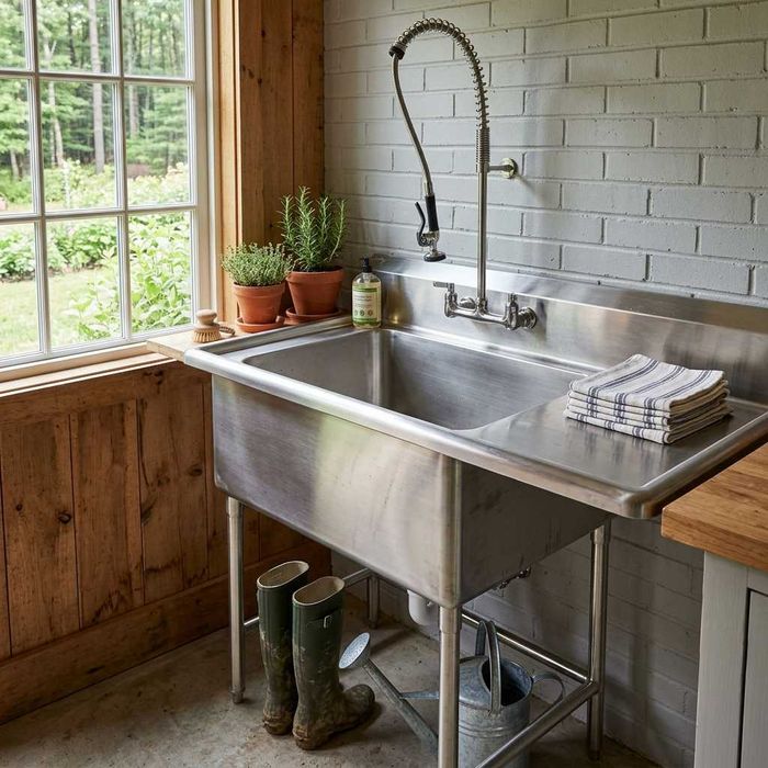 Глубокая мойка для казана / Раковина (Нержавейка) Moyka Gigant