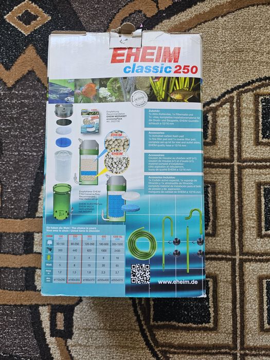 Filtru extern acvariu EHEIM Classic 250 (2213), pachet complet cu duble robinete