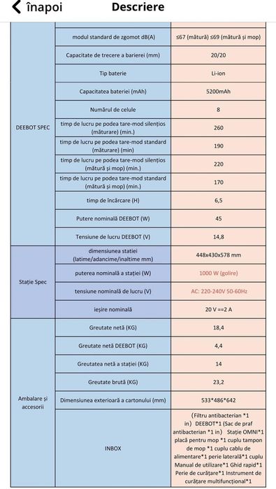 Robot aspirator cu mop Ecovacs T20e