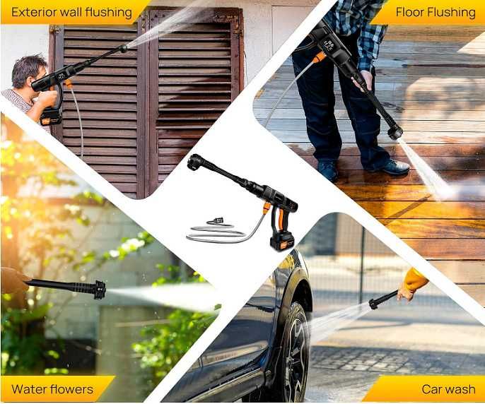 Акумулаторна водоструйка 1500W 70BAR с две батерии 2x96W