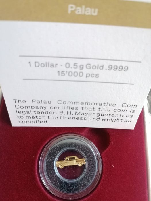 Нова Златна монета 0,5 грама, проба 999.99 злато Република Палау