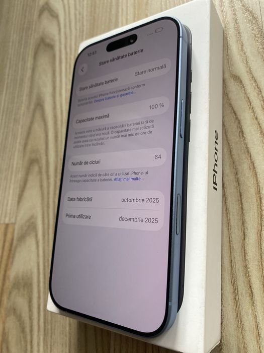 iPhone 17 Blue , ca NOU , 100% Bateria