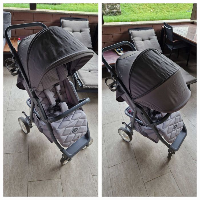 Carucior Euro-Cart FLEX omologat pana la 22 kg 0 - 36 luni, Gri