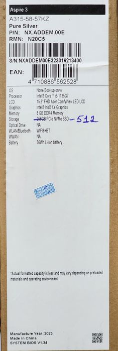 Noutbok ACER Aspire 3