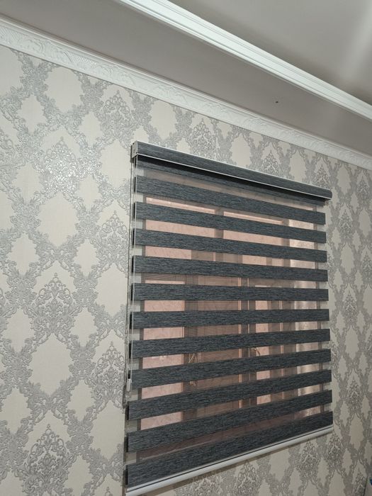 Жалюзи плиссе,горизонталные комбо день и нoч