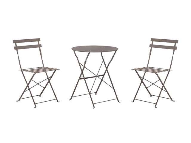 Set Bistro Flair mobilier terasa gradina, 2 scaune + masa, otel vopsit