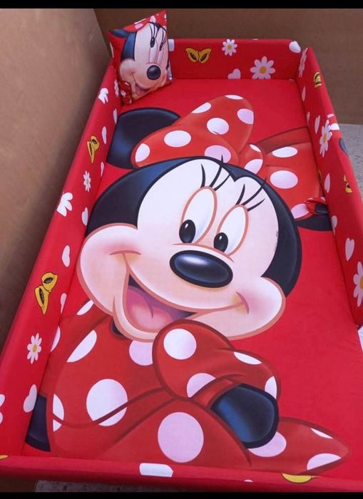 Pat tapitat pentru fetite cu lada de depozitare 180x90