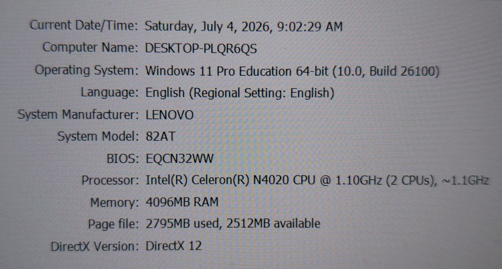 Laptop 2 in 1 Lenovo IdeaPad Duet 3 10IGL5  4gb 64gb 4G