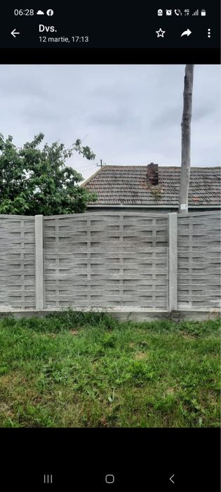 Gard din placi de beton diferite modele