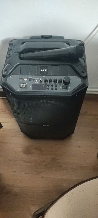 Boxa portabila Akai ABTS-H12L, 40W, microfon wireless, Bluetooth, radio FM, karaoke, USB, lumini disco