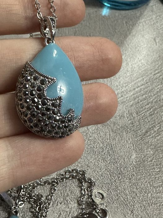 Украшение серебряное с бирюзой