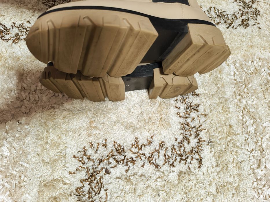 Дамски кафяви боти естествена кожа Vero moda