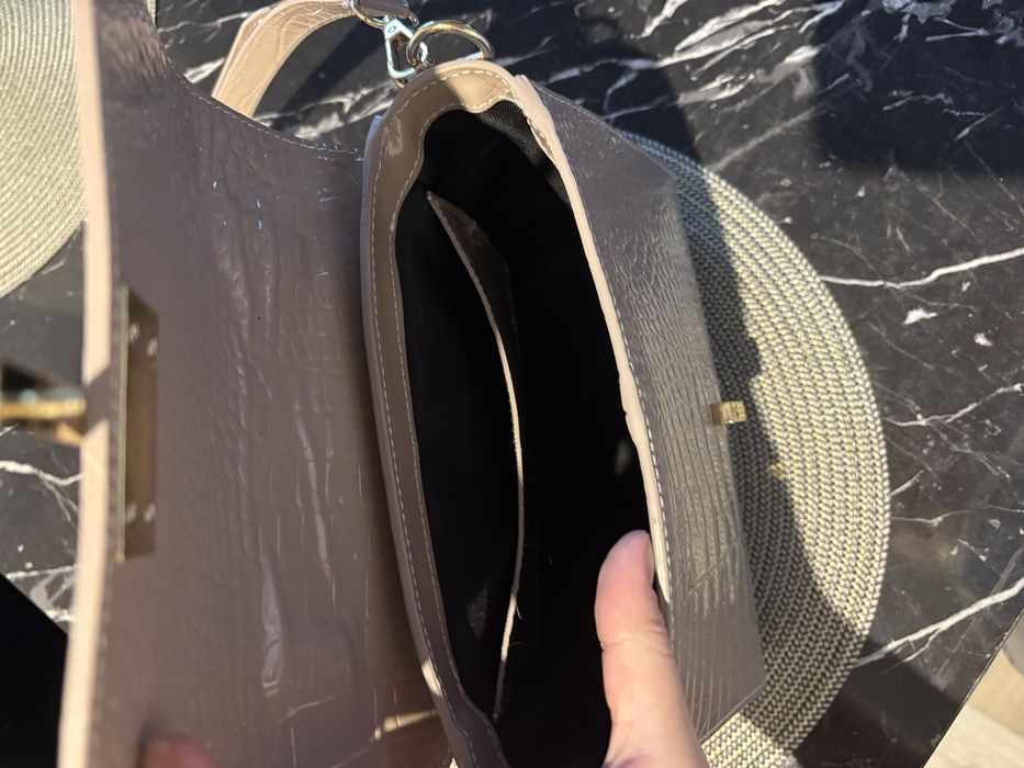 Geanta piele naturala Atelier Tanna nude croco editie limitata