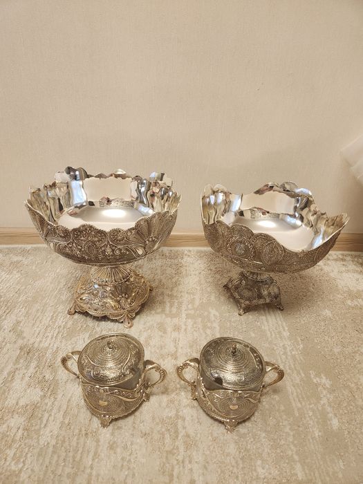 Фруктовницы и вареницы из мельхиора