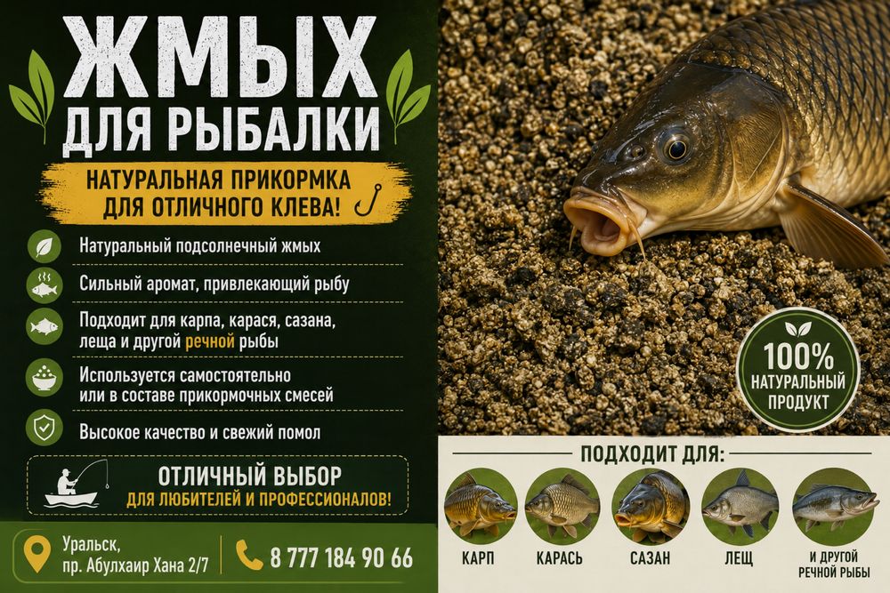 Жмых для рыбалки. Прикормка.