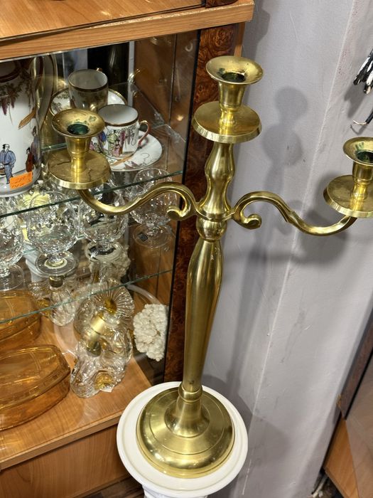 голям месингов свещник тройка 60см