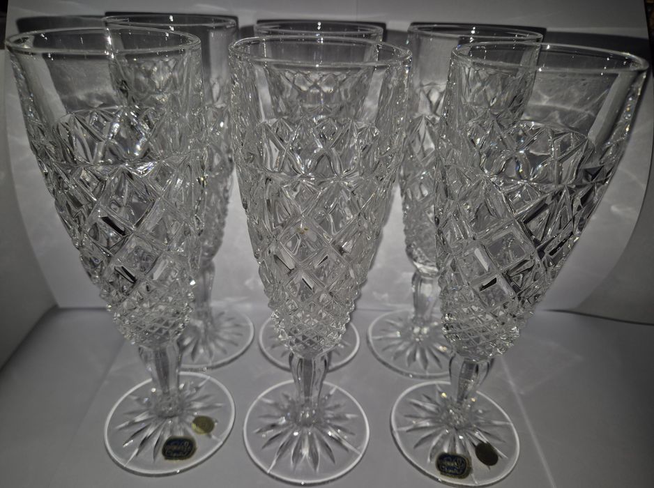 Set 6 Pahare Sampanie Cristal Bohemia