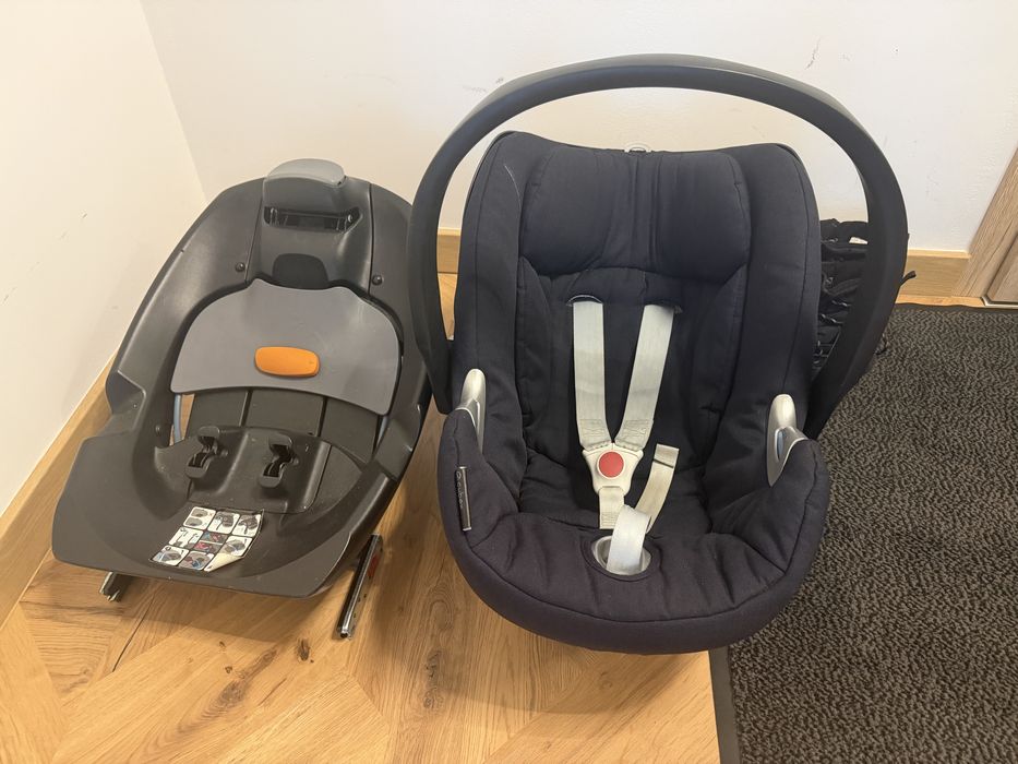 Scoică auto Cybex Aton + bază ISOFIX – stare foarte bună