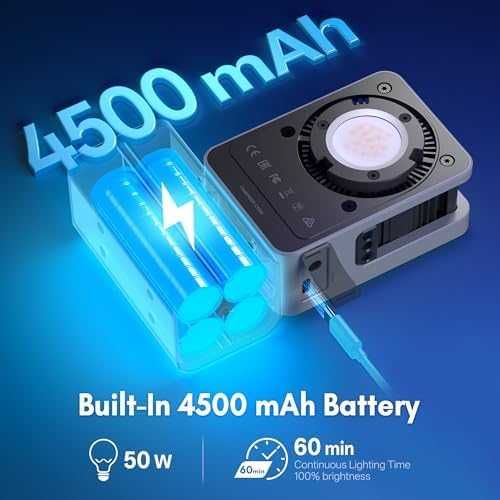 Нова Преносима Видео Светлина ZHIYUN CX50 50W CRI 95+ Батерия за Видео