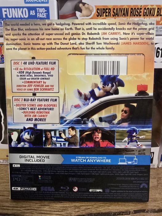 4K UHD Blu Ray film Sonic The Hedgehog